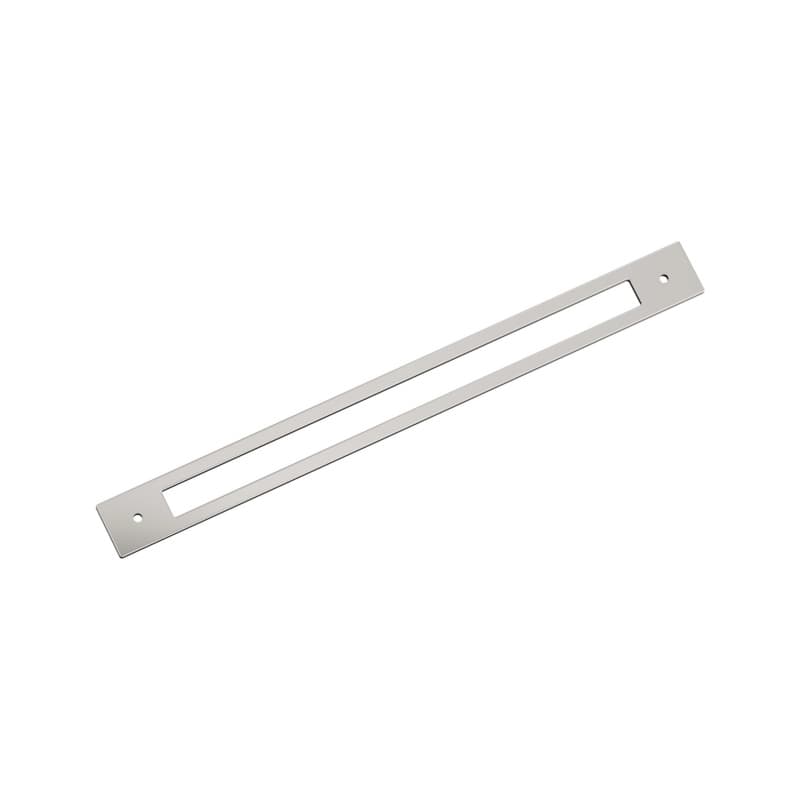 320mm Medora Rectangle Cabinet Pull Backplate, Polished Nickel