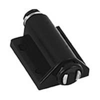 Single Magnetic Touch Latch with Screw/Plate, Black, Poly Bagged