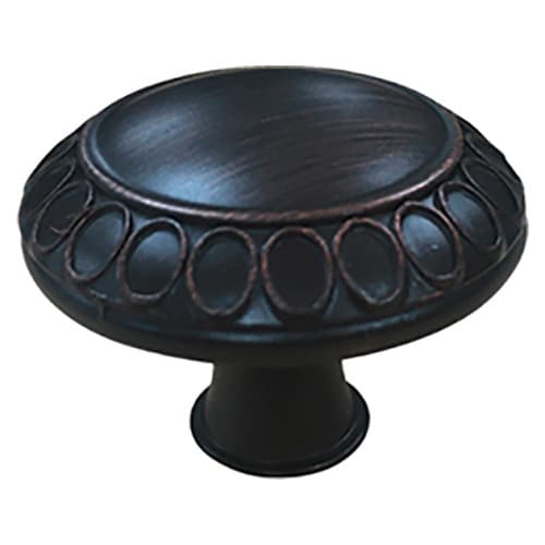 34.2mm Deco Round Knob, Oil-Brushed Bronze
