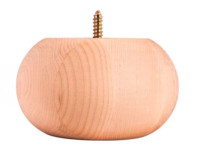 5" Wide x 3" High Bunn Foot, Rubberwood