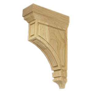 8" x 2" x 5" Small Mission Corbel, Rubberwood