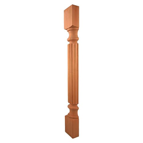 3-1/2" x 1-3/4" x 35-1/4" Half Reed Post, Rubberwood