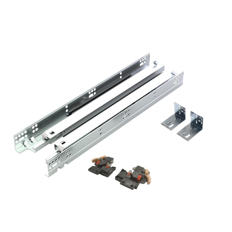 9" PRO634 Undermount Drawer Slide for 3/4" Material, 100lb Capacity Full Extension Soft-Closing with Locking Devices and Rear Brackets