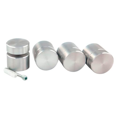 1-1/2" Diameter x 1" Long Standoff Kit, Satin Clear Anodized