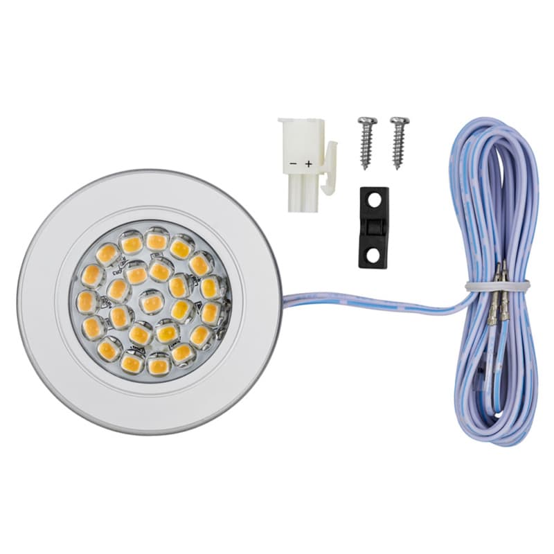 LED 2W Cool White Puck Light, Nickel