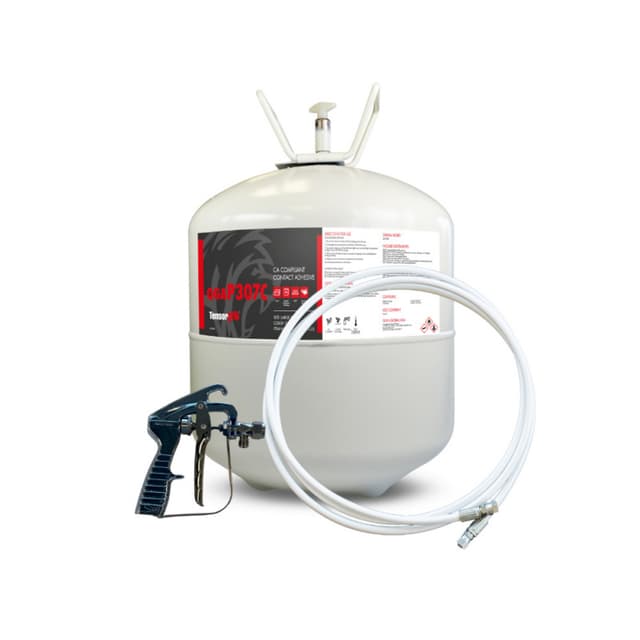 TensorGrip P307 Kit Low VOC Contact Adhesive with 22lb Canister, Gun and Hose, Clear
