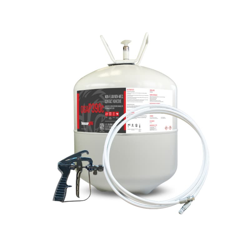TensorGrip P390 Kit Non-Flammable Non-MECL Contact Adhesive with 22lb Canister, Gun and Hose, Blue