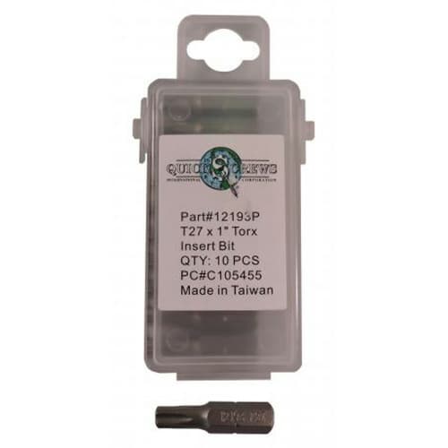 T27 x 1" Torx Drive Insert Bit (10/Box)