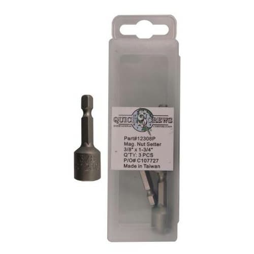 1-3/4" Magnetic Nut Setter, 3/8" Shank (3/Box)