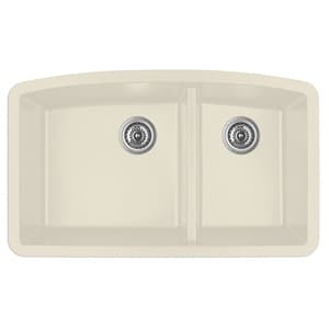 Karran QT-711 Quartz Series Large/Small Double Bowl Top Mount Double Sink