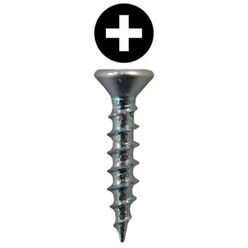 Quickscrews #5 Flat Head Phillips Drive Sharp Point Zinc Hinge and Drawer Slide Installation Screw