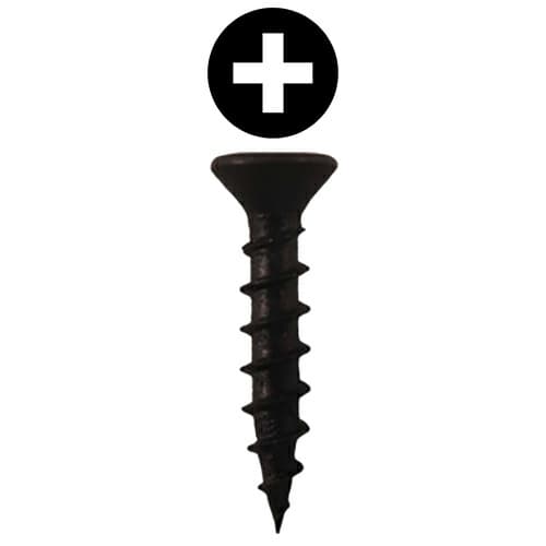 #6 x 5/8" Flat Head Drawer Slide Screws, Phillips Drive Coarse Thread and Sharp Point, Black, Box of 25 Thousand by Quickscrews