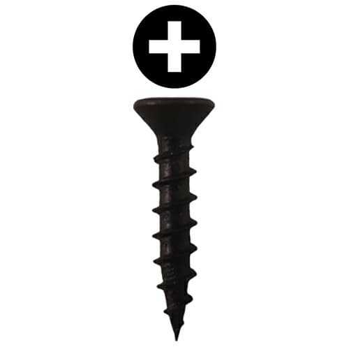 #6 x 3/4" Flat Head Drawer Slide Screws, Phillips Drive Coarse Thread and Sharp Point, Black, Box of 20 Thousand by Quickscrews