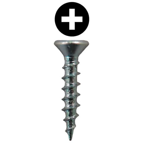 #8 x 1" Flat Head Assembly Screws, Phillips Drive Coarse Thread and Sharp Point, Zinc, Box of 10 Thousand by Quickscrews