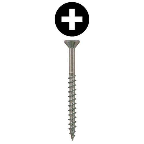 #8 x 2" Flat Head Assembly Screws, Phillips Drive Coarse Thread and Sharp Point, Zinc, Box of 4 Thousand by Quickscrews