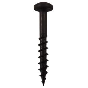 #8 x 1-1/4" Pan Head Hinge Edge Screws, Phillips Drive Coarse Thread and Sharp Point, Black, Box of 9 Thousand by Quickscrews