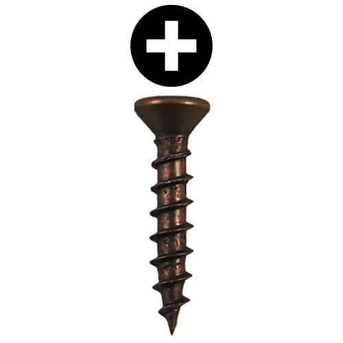 #5 x 1/2" Flat Head Hinge Edge Screws, Phillips Drive Twinfast Thread and Sharp Point, Antique Brass, Box of 30 Thousand by Quickscrews