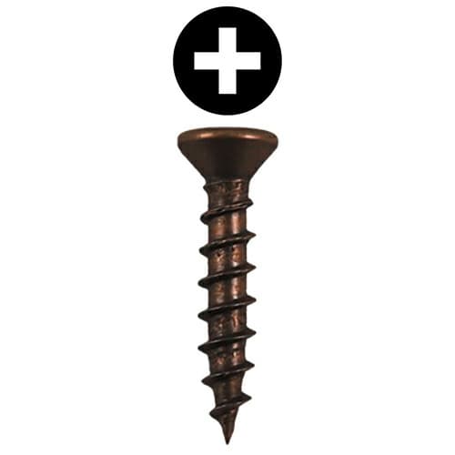 #6 x 5/8" Flat Head Drawer Slide Screws, Phillips Drive Coarse Thread and Sharp Point, Antique Brass, Box of 25 Thousand by Quickscrews