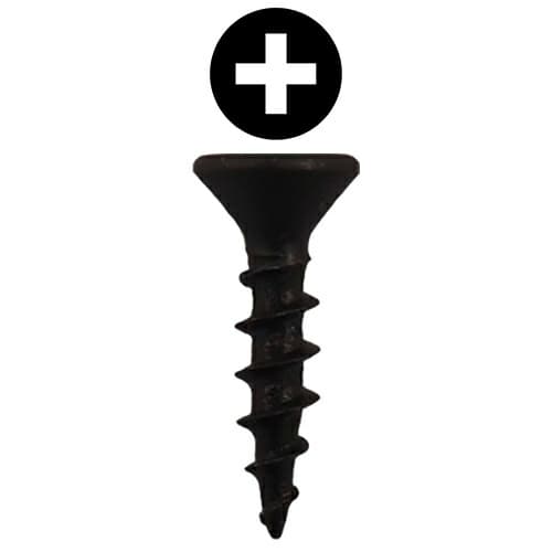#8 x 3/4" Flat Head Drawer Slide Screws, Phillips Drive Coarse Thread and Sharp Point, Black, Box of Hundred by Quickscrews