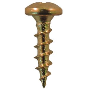 #8 x 5/8" Pan Head Hinge Edge Screws, Phillips Drive Coarse Thread and Sharp Point, Bright Brass, Box of 12 Thousand by Quickscrews