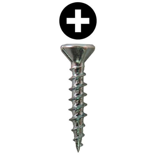 #8 x 1" Flat Head Assembly Screws, Phillips Drive Coarse Thread with Nibs and Sharp Point, Zinc, Box of 1 Thousand by Quickscrews
