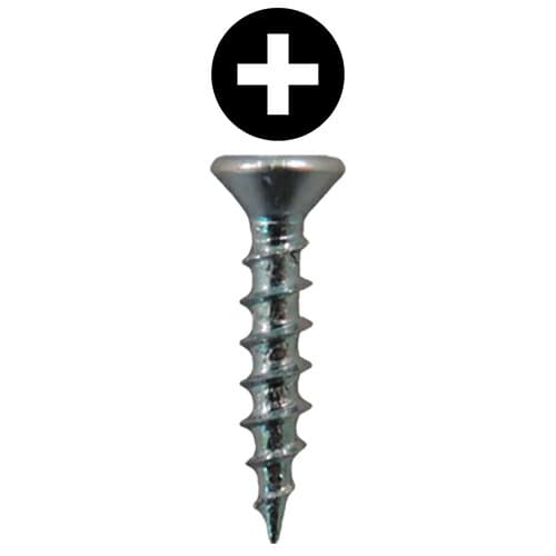 #6 x 1/2" Flat Head Drawer Slide Screws, Phillips Drive Coarse Thread and Sharp Point, Zinc, Box of Hundred by Quickscrews