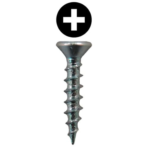 #6 x 3/4" Flat Head Drawer Slide Screws, Phillips Drive Coarse Thread and Sharp Point, Zinc, Box of Hundred by Quickscrews