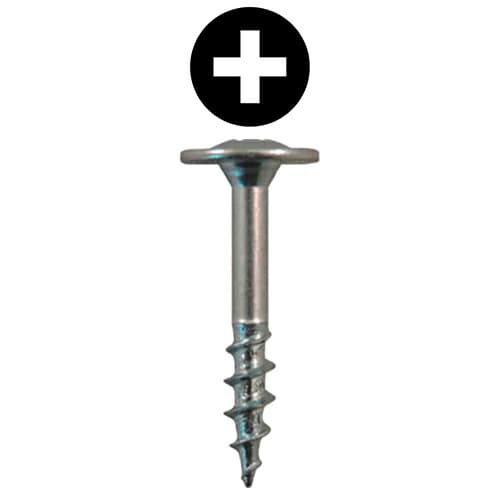 #8 x 1-1/8" Round Washer Head Drawer Front Adjusting Screws, Phillips Drive Coarse Thread and Sharp Point, Zinc, Box of 6 Thousand by Quickscrews
