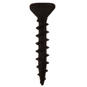 #8 x 1" Flat Head Assembly Screws, Square/Phillips Drive Coarse Thread with Nibs and Type 17 Auger Point, Black, Box of 1 Thousand by Quickscrews