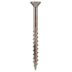 #8 x 1-1/4" Flat Head Assembly Screws, Square/Phillips Drive Coarse Thread with Nibs and Double Auger Point, Zinc, Box of 9 Thousand by Quickscrews