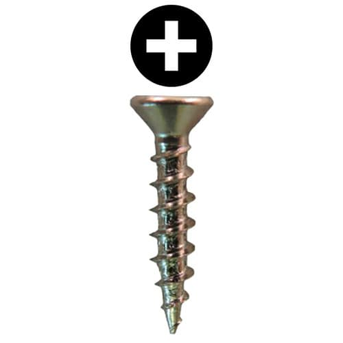 #6 x 1/2" Flat Head Drawer Slide Screws, Phillips Drive Coarse Thread and Sharp Point, Nickel, Box of 5 Hundred by Quickscrews