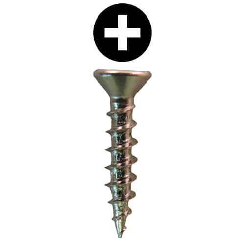 #7 x 5/8" Flat Head Hinge & Drawer Slide Screws, Phillips Drive Coarse Thread and Regular Point, Nickel, Box of 1 Hundred by Quickscrews