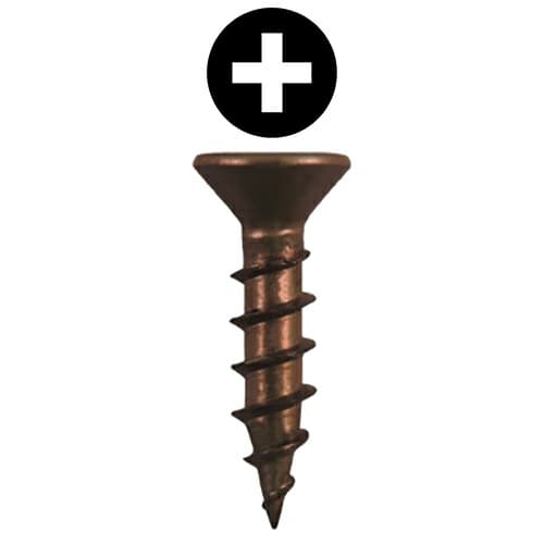 Quickscrews #8 Flat Head Phillips Drive Sharp Point Plain Hinge and Drawer Slide Installation Screw