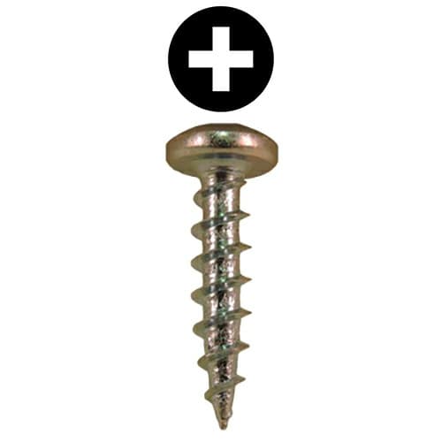 #10 x 1" Pan Head Drawer Slide Screws, Phillips Drive Coarse Thread and Sharp Point, Zinc, Box of 1 Thousand by Quickscrews