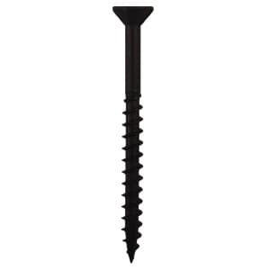 #8 x 2-1/4" Flat Head Assembly Screws, Square/Phillips Drive Coarse Thread with Nibs and Type 17 Auger Point, Black, Box of 1 Thousand by Quickscrews