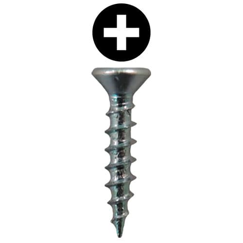 Quickscrews #6 Flat Head Phillips Drive Sharp Point Zinc Hinge and Drawer Slide Installation Screw