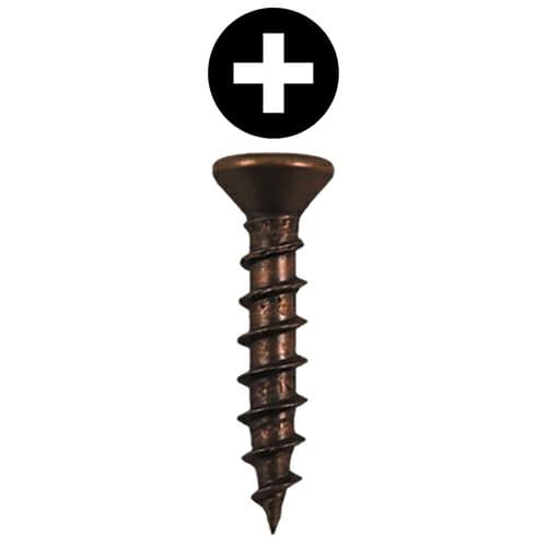 #5 x 1/2" Flat Head Drawer Slide Screws, Phillips Drive Coarse Thread and Sharp Point, Antique Brass, Box of 1 Thousand by Quickscrews