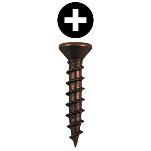 #6 x 1/2" Flat Head Drawer Slide Screws, Phillips Drive Coarse Thread and Sharp Point, Antique Brass, Box of 1 Thousand by Quickscrews