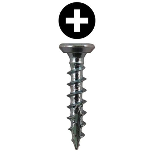 #6 x 5/8" Flat Head Undercut Screws, Phillips Drive Coarse Thread and Type 17 Auger Point, Zinc, Box of 25 Thousand by Quickscrews