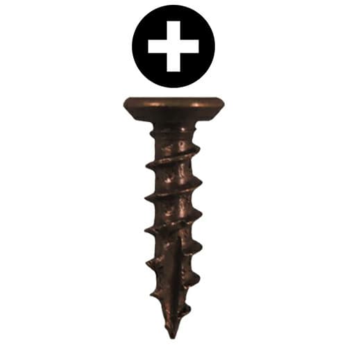 #6 x 5/8" Flat Head Undercut Screws, Phillips Drive Coarse Thread and Type 17 Auger Point, Antique Brass, Box of 25 Thousand by Quickscrews