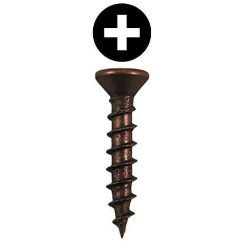 #5 x 1/2" Flat Head Drawer Slide Screws, Phillips Drive Coarse Thread and Sharp Point, Antique Brass, Box of 5 Thousand by Quickscrews