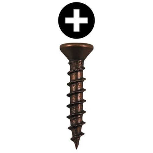 #5 x 5/8" Flat Head Drawer Slide Screws, Phillips Drive Coarse Thread and Sharp Point, Antique Brass, Box of 5 Thousand by Quickscrews