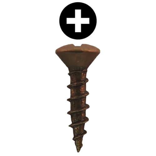 #5 x 5/8" Oval Head Hinge Edge Screws, Phillips Drive Coarse Thread and Sharp Point, Antique Brass, Box of 5 Thousand by Quickscrews