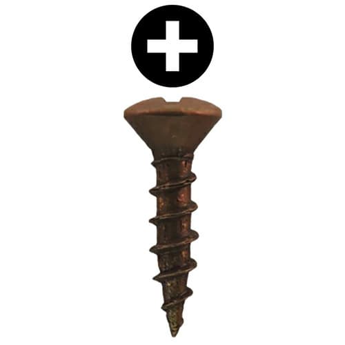 #6 x 5/8" Oval Head Hinge Edge Screws, Phillips Drive Coarse Thread and Sharp Point, Antique Brass, Box of 5 Thousand by Quickscrews