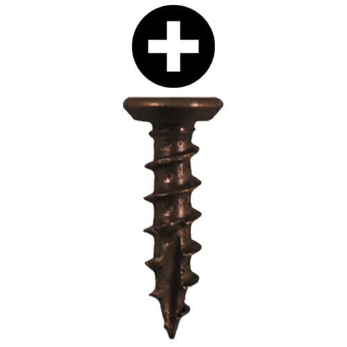 #6 x 5/8" Flat Head Undercut Screws, Phillips Drive Coarse Thread and Type 17 Auger Point, Antique Brass, Box of 5 Thousand by Quickscrews