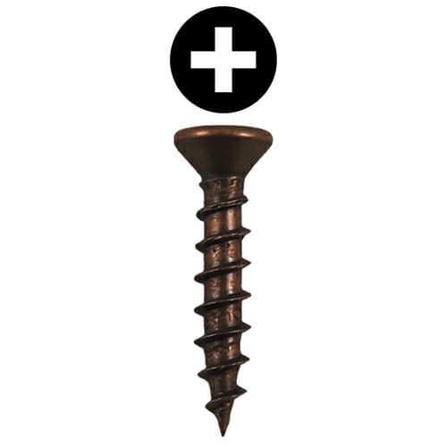 #5 x 1/2" Flat Head Hinge Edge Screws, Phillips Drive Twinfast Thread and Twinfast Point, Antique Brass, Box of 1 Thousand by Quickscrews