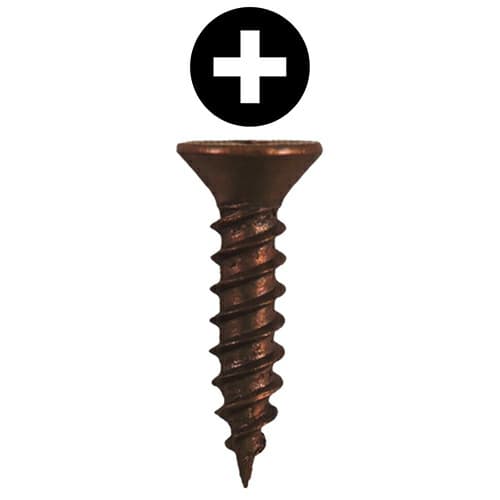 #6 x 1/2" Flat Head Hinge Edge Screws, Phillips Drive Twinfast Thread and Twinfast Point, Antique Brass, Box of 1 Thousand by Quickscrews