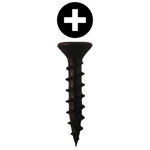 #6 x 3/4" Flat Head Drawer Slide Screws, Phillips Drive Coarse Thread and Sharp Point, Black, Box of 1 Thousand by Quickscrews