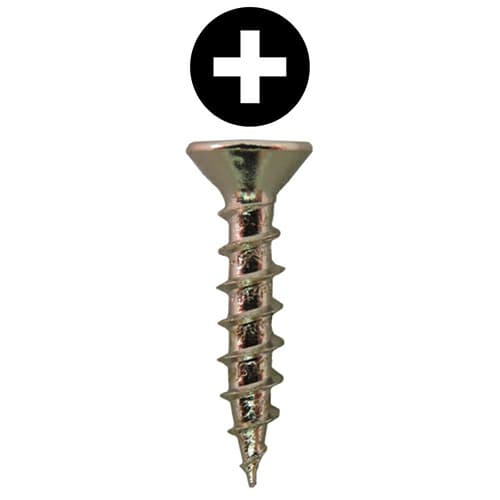 #6 x 3/4" Large Flat Head Hinge Edge Screws, Phillips Drive Coarse Thread and Sharp Point, Nickel, Box of 5 Hundred by Quickscrews