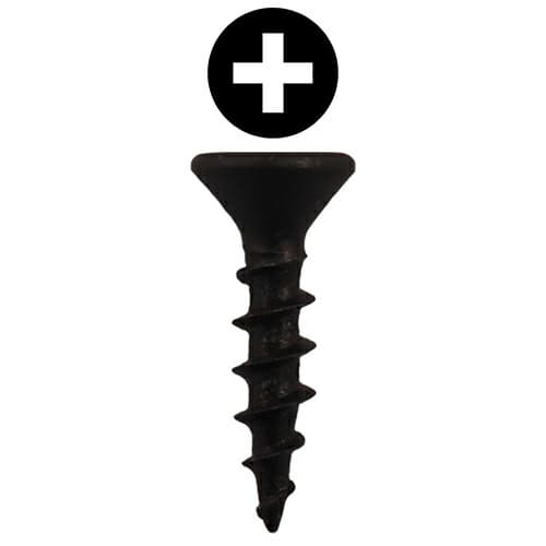 #8 x 3/4" Flat Head Drawer Slide Screws, Phillips Drive Coarse Thread and Sharp Point, Black, Box of 12 Thousand by Quickscrews
